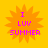 A static pixel art icon with a yellow background and orange sunburst shape containing pink text reading "I LUV SUMMER".