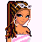 Pixel art of a woman with long brown hair and blue eyes, wearing pink striped clothing; multiple show variations in heart symbols below the text "SINGLE"