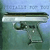 A pixelated static image shows a green and white object resembling a gun with a long barrel and trigger guard against a blue and green background.