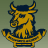 A pixelated image shows a golden bull with dark blue accents on a muted green background, next to stylized text reading 'CANIS CANEM EDIT' and an orange square containing a black 'R' with a white star.