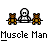 Animated contact sheet of a pixel art character with brown bear-like figures, white stick figure torso, and text bubbles across 13 frames showing sequential speech bubble changes.