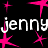 A static contact sheet of a buddy icon featuring repeated text and star shapes on a black background with gray transparency overlay.