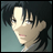Pixelated anime-style character face on left, white text "Anime IM" and "com" on black background right, part of a 2-frame contact sheet with gray transparency background.