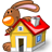 Pixelated icon shows brown rabbit with long ears atop yellow house with red roof and blue windows.