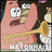 Pink cartoon character playing brass instrument with text asking if mayonnaise is an instrument.