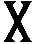 Pixelated black X shapes and solid rectangles on a light gray background, arranged in three of four elements each