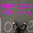 A static image with pink text over a grayscale background showing a figure with heart-shaped hands, with a blank white section on the right.