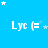 Blue background with white text 'Lyc (' and star symbols in various positions