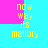 Yellow pixelated text 'now way its mallory' on cyan and magenta background with two distinct color-blocked sections.