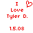 Red pixelated text and a heart symbol on white background, with version number at bottom.