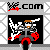 Pixelated animation of a character riding a motorcycle through various scenes including checkered flags, speed lines, and a car crash.