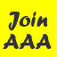 A 2x2 contact sheet of four animated frames showing the text "Join AAA" on colored backgrounds with pixelated rendering artifacts.