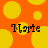 Orange background with yellow circles; two identical black text instances of 'Nate' on yellow circles.