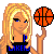 Animated contact sheet of a basketball-themed buddy icon featuring pixel art characters, hoops, and text animations across 13 frames.