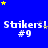 Blue background with yellow and gray stars, repeated white text "Stikers! #9" in three