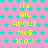 A static image with a pink background covered in cyan stars, featuring yellow text repeating 'IT'S ALL ABOUT MEE 100%' across the surface.