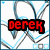 Four distinct pixelated text displays on a white background with blue and gray geometric patterns, each with unique color and text content.