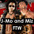 Two shirtless men with sunglasses pose against a red and gray background, text overlays change across frames.