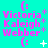 identical pink text icons on cyan background with scattered white and purple symbols, each reading "(: Victoria Kaleigh Webber" in stylized font