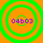 Four identical circular icons with green concentric rings on orange background, each displaying purple text '04b03' at center.