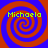 Four identical spiral patterns in red and blue with the text 'Michaela' displayed above each spiral.