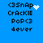 <3snap CrACKIE PoP<3 4ever text on blue background with animated white heart and sparkles.
