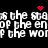 Pixelated white text on black background with red heart and starburst symbols, animated red dots move across the screen.