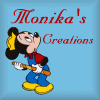 Mickey Mouse character in blue overalls, red shirt, yellow shoes, and yellow bow tie holding a guitar on light blue background with text.