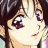 Anime-style character face with brown hair and purple eyes, next to black background with white text reading 'Anime IM' and 'COM' in pixelated font.