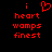 Red pixelated text and symbols on black background, with a heart symbol above the word 'heart' in one view.