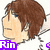 Pixelated anime-style character with brown hair and blue eyes, wearing a white shirt, with a purple text block at the bottom left.