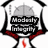 Four identical shield-shaped icons with black outlines, red accents, and gray circular symbols arranged in a