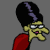 Animated cartoon character with black top hat, red shirt, and yellow skin in nine sequential poses showing mouth and head movement.