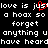 Pixelated text on black background with red heart symbol replacing 'love' in repeated phrase, showing static display.