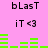 Pink background with black text and green bar graphs; two identical static frames show 'bLast' above 'iT <3' and a horizontal bar graph below.