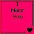 Four pink square with black borders display "I Miss You" text and heart symbols in varying states