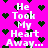 Pixelated text 'He Took My Heart Away...' on bright pink background with scattered dark green hearts, animated heart overlays.