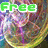 Animated icon with swirling multicolored background and three text elements: 'Free' in green, 'Your' in blue, and 'Mind' in pink.