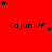 Red background with repeated 'Cajunlvr' text and star symbols in black and red, arranged in a pattern