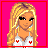 Pixel art contact sheet showing a 3x2 grid of animated frames featuring a blonde woman in heart-themed attire with pink background and text reading 'queen of hearts'