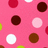 Pink polka-dot background with brown, white, and light pink circles; pixelated text reads "I LOVE JAE" in white letters.
