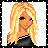 Pixel art buddy icon featuring a blonde cartoon character on the left and text "Life is Better Blonde" on a pink background to the right, framed by black-and-white dotted border.