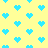 A static pattern of light blue pixelated hearts on a pale yellow background with no visible text or animation.