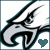 Animated icon of a stylized eagle head with teal and black outlines, featuring a small heart symbol below the beak.