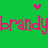 Green background with pink and yellow pixel hearts above repeating pink text 'brandy' in a stylized font.