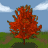 Six pixelated trees in two , each with distinct foliage colors against a blue sky and green field background