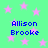 Green background with pink stars and blue text reading "Allison Brooke" in four identical quadrants.