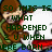 Pixelated cartoon character with brown hair and green shirt, holding a white speech bubble containing text about being eaten by monkeys.