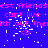 Pixelated blue background with repeated pink text and white speckles, featuring a gray rectangle on the right side.