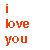 A 4x3 contact sheet of animated frames showing text changes between 'i love you' and 'i HATE you' in red and black lettering on a white background with gray transparency area.